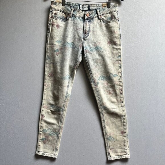 Insight beautiful scenery printed mid rise slim denim Sz 31” - Picture 2 of 14